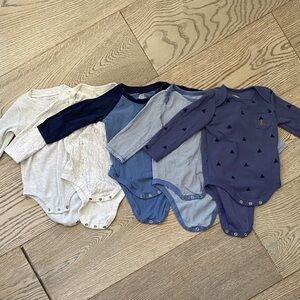 GAP Baby Kids Bodysuits in Navy, Gray, and Blue Set of 5